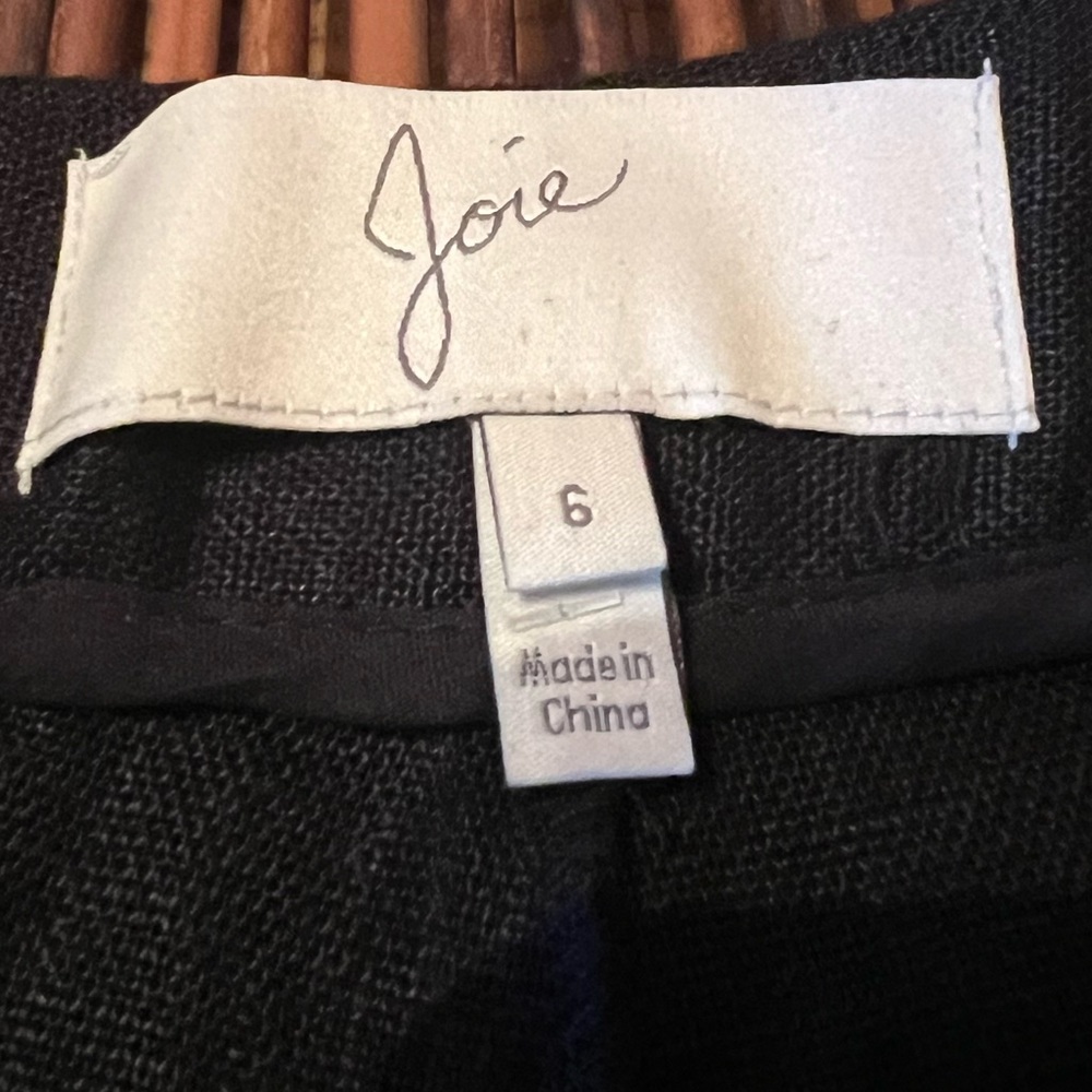 Joie Black Linen Tailored Shorts Sz 6 - Picture 11 of 13